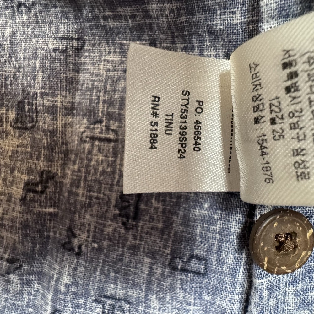 Patagonia Back Step Mens XXL Blue All Over Print Short Sleeve Button Up Shirt - Picture 7 of 12